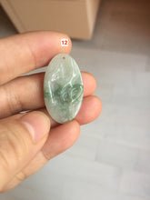 Load image into Gallery viewer, 100% Natural type A light green safe and sound pendant with the carved hieroglyph of &quot;Buddha&quot; jadeite Jade pendant group B99
