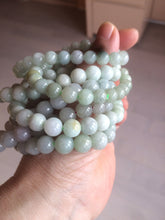 Load image into Gallery viewer, 100% natural type A green/white jadeite jade beads bracelet group BK54
