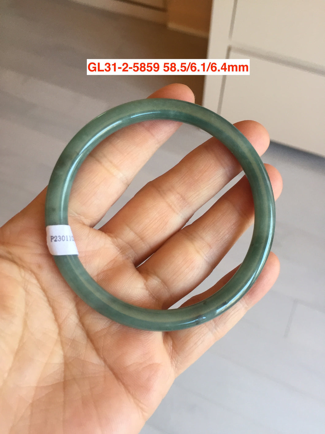 Sale! 56-62mm Certified type A 100% Natural dark green/blue/black/gray slim round cut Guatemala  Jadeite bangle(different size with defects) group GL31