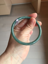 Load image into Gallery viewer, 57.3mm Certified Type A 100% Natural light green/blue/gray Guatemala slim round cut Jadeite bangle BP205-1023
