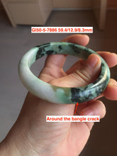 Load image into Gallery viewer, 54-63mm certified Type A 100% Natural dark green/white/black Jadeite Jade bangle group with defects GL1
