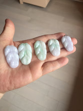 Load image into Gallery viewer, 100% natural type A  sunny green white purple jadeite jade leaf pendant group PB46
