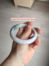 Load image into Gallery viewer, Type A 100% Natural dark green/white/purple Jadeite Jade bangle group AH92
