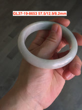 Load image into Gallery viewer, Sale! Type A 100% Natural light green/white chubby Jadeite Jade bangle with defects group GL37
