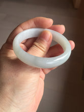 Load image into Gallery viewer, 47mm certified 100% natural Type A icy watery light green white oval jadeite jade bangle AU43-8151
