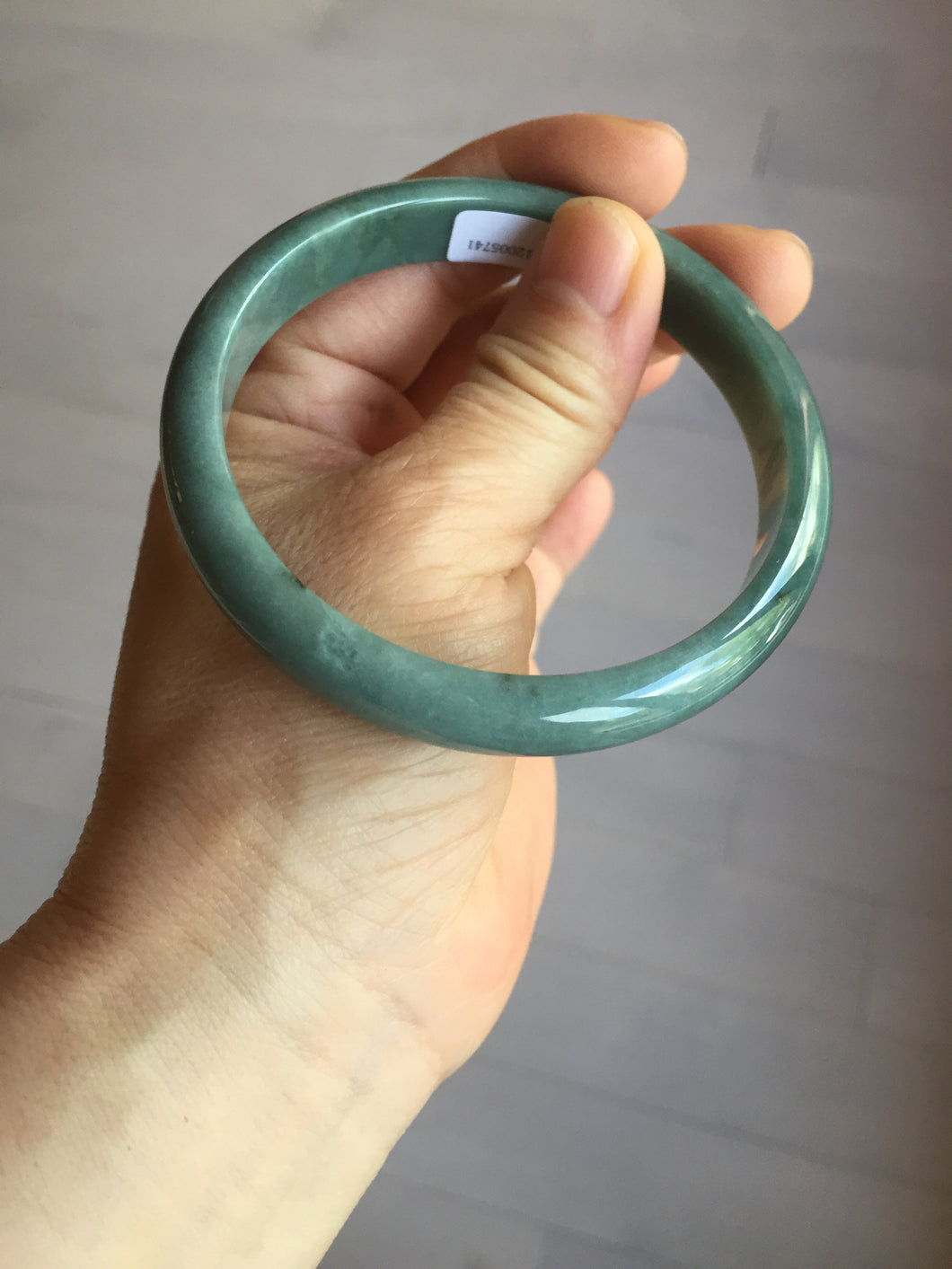 61.5mm Certified Type A 100% Natural dark green/blue/gray/black Guatemala Jadeite jade bangle BL104-5741