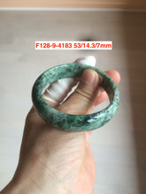 Load image into Gallery viewer, 51-58mm Certified Type A 100% Natural spinach green/dark green Jadeite Jade bangle F128
