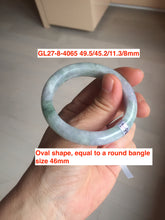 Load image into Gallery viewer, 44-51 mm Type A 100% Natural light green/yellow/gray oval Jadeite Jade bangle group  for kids/small adult hand GL27 Add-on item.
