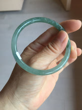 Load image into Gallery viewer, 56mm Certified Type A 100% Natural icy watery spring-water green/blue/gray Guatemala slim round cut Jadeite bangle PA98-5539
