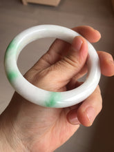 Load image into Gallery viewer, 卖了 58.8mm Certified Type A 100% Natural sunny green/white(白底青) Jadeite Jade bangle AM99-2811
