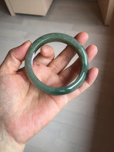 Load image into Gallery viewer, 57.5mm Certified 100% natural Type A icy watery oily dark green/gray(老油青) jadeite jade bangle PB160-0372
