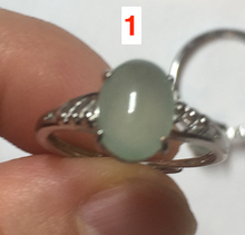 Load image into Gallery viewer, 100% natural type A icy watery green dark green four-prong jadeite jade ring group BP145
