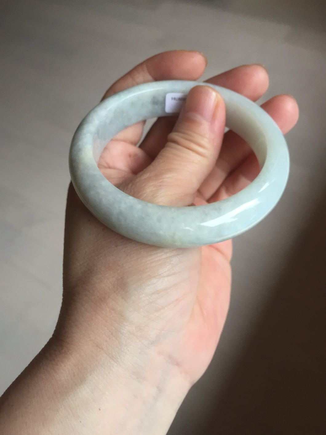 56.5mm 100% natural type A white/light green jadeite jade bangle BN103-9764