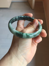 Load image into Gallery viewer, 64.5mm Certified Type A 100% Natural sunny green dark green gray black Jadeite bangle PD143-6237
