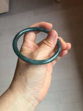 Load image into Gallery viewer, 57.9mm Certified Type A 100% Natural dark green/blue/gray slim round cut Jadeite bangle PA149-8840
