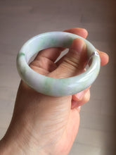 Load image into Gallery viewer, 52.9mm certificated Type A 100% Natural light green/purple/yellow Monet’s Water Lilies Jadeite Jade bangle E61-1028
