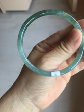 Load image into Gallery viewer, 60.5mm Certified Type A 100% Natural icy watery spring-water green/blue/gray Guatemala slim round cut Jadeite bangle PA103-5538
