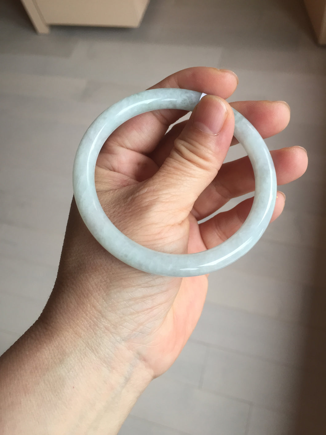58mm certified 100% natural Type A light green round cut jadeite jade bangle BP163-2778