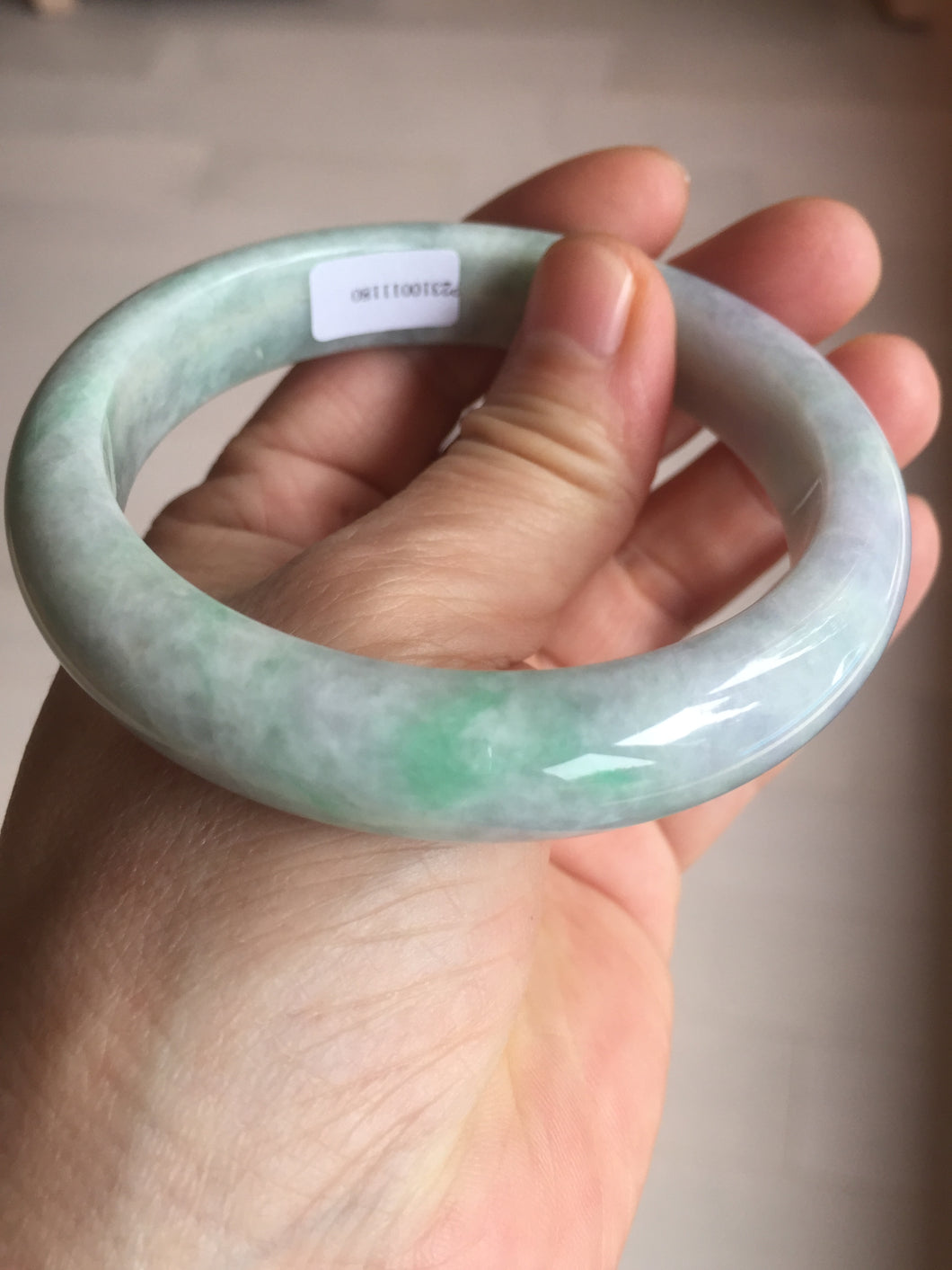 59mm Certified Type A 100% Natural sunny green purple Jadeite Jade bangle BP40-1180