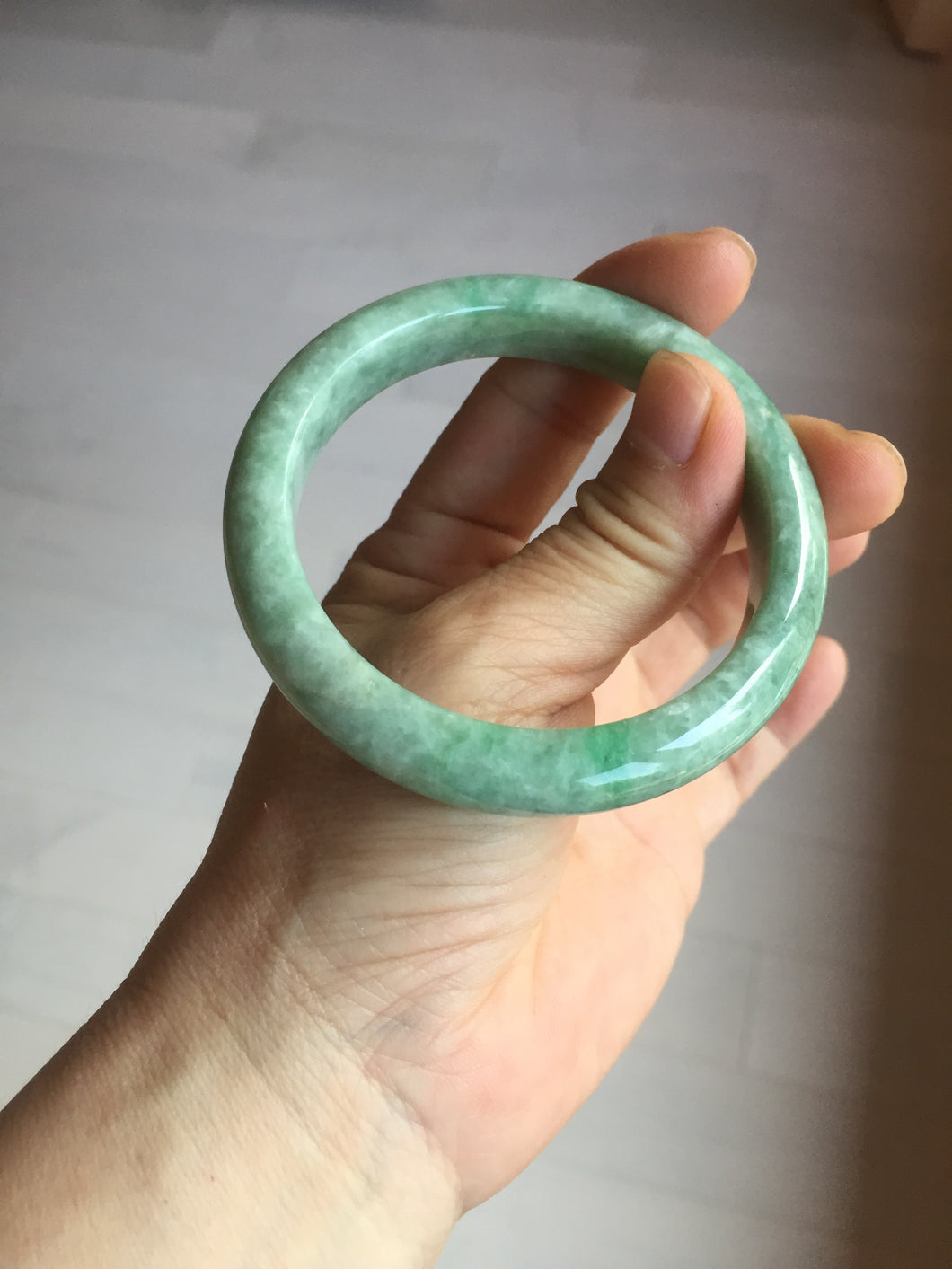 55.5mm Certified 100% natural Type A sunny green brown jadeite jade bangle BQ18-5460