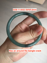 Load image into Gallery viewer, Type A 100% Natural dark green/white/black Jadeite Jade bangle (with defects) group 1
