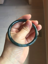 Load image into Gallery viewer, 56.1mm Certified Type A 100% Natural dark green/blue/gray Guatemala slim round cut Jadeite bangle PA139-8844
