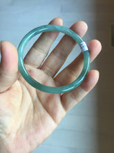 Load image into Gallery viewer, 55mm Certified Type A 100% Natural light green/blue/gray Guatemala slim round cut Jadeite bangle PD65-1469

