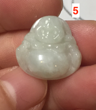 Load image into Gallery viewer, 100% Natural type A green/white small happy buddha jadeite Jade pendant necklace group BP111
