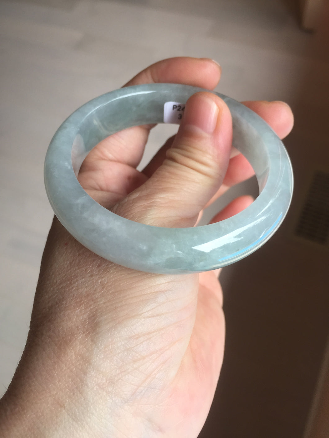 53.4mm Certified Type A 100% Natural icy watery light green purple jadeite Jade bangle BK122-3397