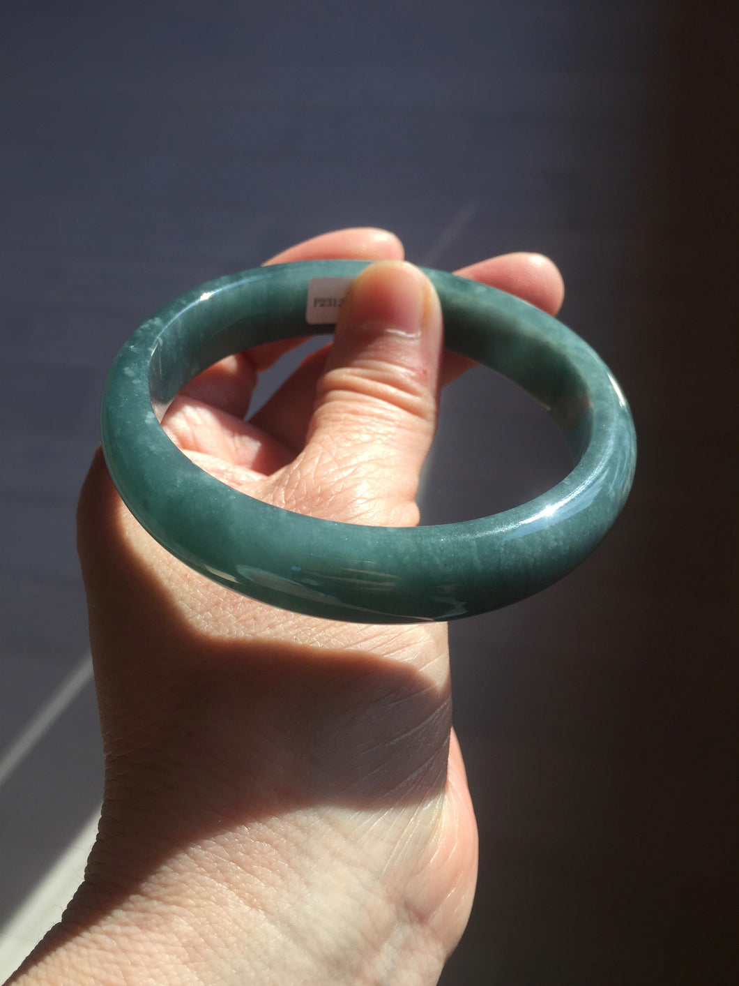 61mm Certified Type A 100% Natural green/blue/gray/black Guatemala Jadeite bangle BL29-5764