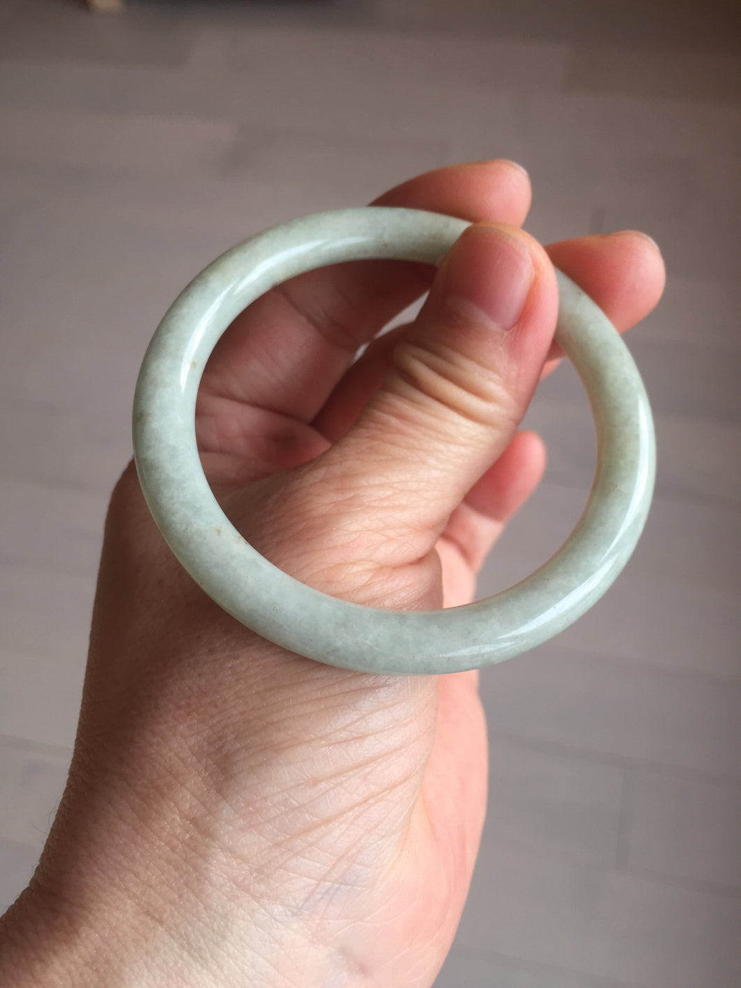 52mm certified 100% natural Type A light green round cut jadeite jade bangle BS7-9561