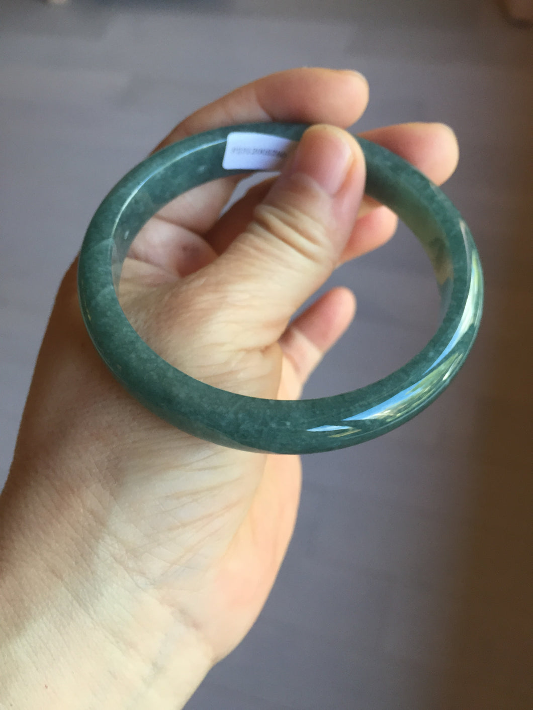 59.9mm Certified Type A 100% Natural dark green/blue/gray/black Guatemala Jadeite jade bangle AY89-5760