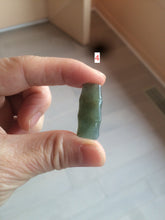 Load image into Gallery viewer, 100% Natural type A green/white/purple Jadeite Jade bamboo pendant group AC81
