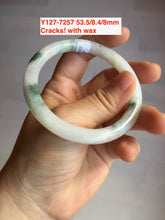 Load image into Gallery viewer, Sale! Certified type A 100% Natural green/white Jadeite bangle(different size with defects) group 2
