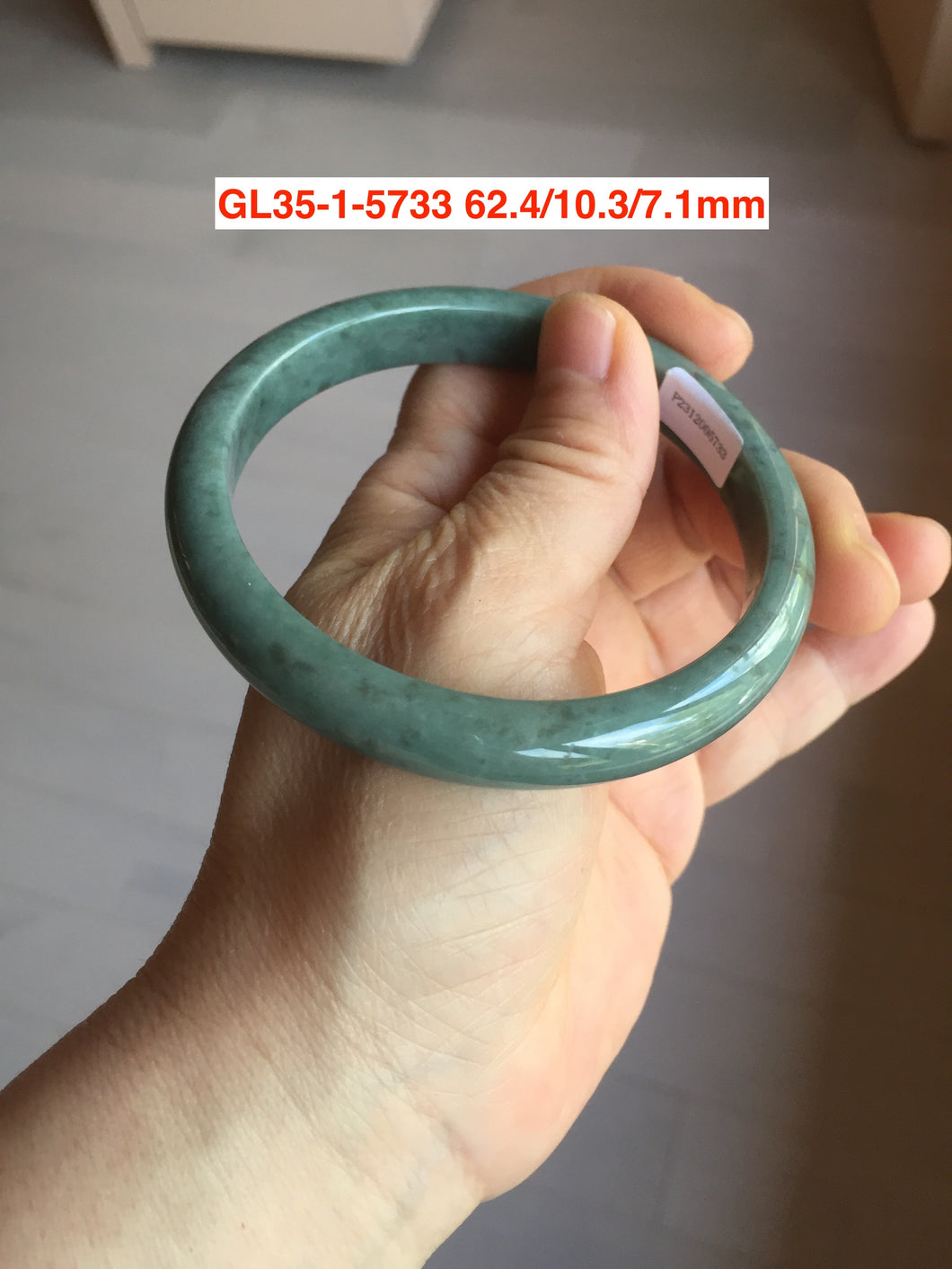 59-62mm Certified type A 100% Natural dark green/blue/black/gray Guatemala Jadeite bangle group GL35