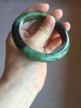 Load image into Gallery viewer, Sold  58.8mm Certified 100% natural Type A sunny green dark green/black(绿水墨)  jadeite jade bangle PB57-9764
