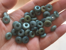 Load image into Gallery viewer, 9.8-10mm 100% natural type A blue/green/yellow/gray Guatemala Jadeite Jade small safe and sound donuts button pendant group BP61 (add-on items)
