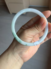 Load image into Gallery viewer, 60.9mm 100% natural Type A light purple white slim round cut jadeite jade bangle BM109-4524
