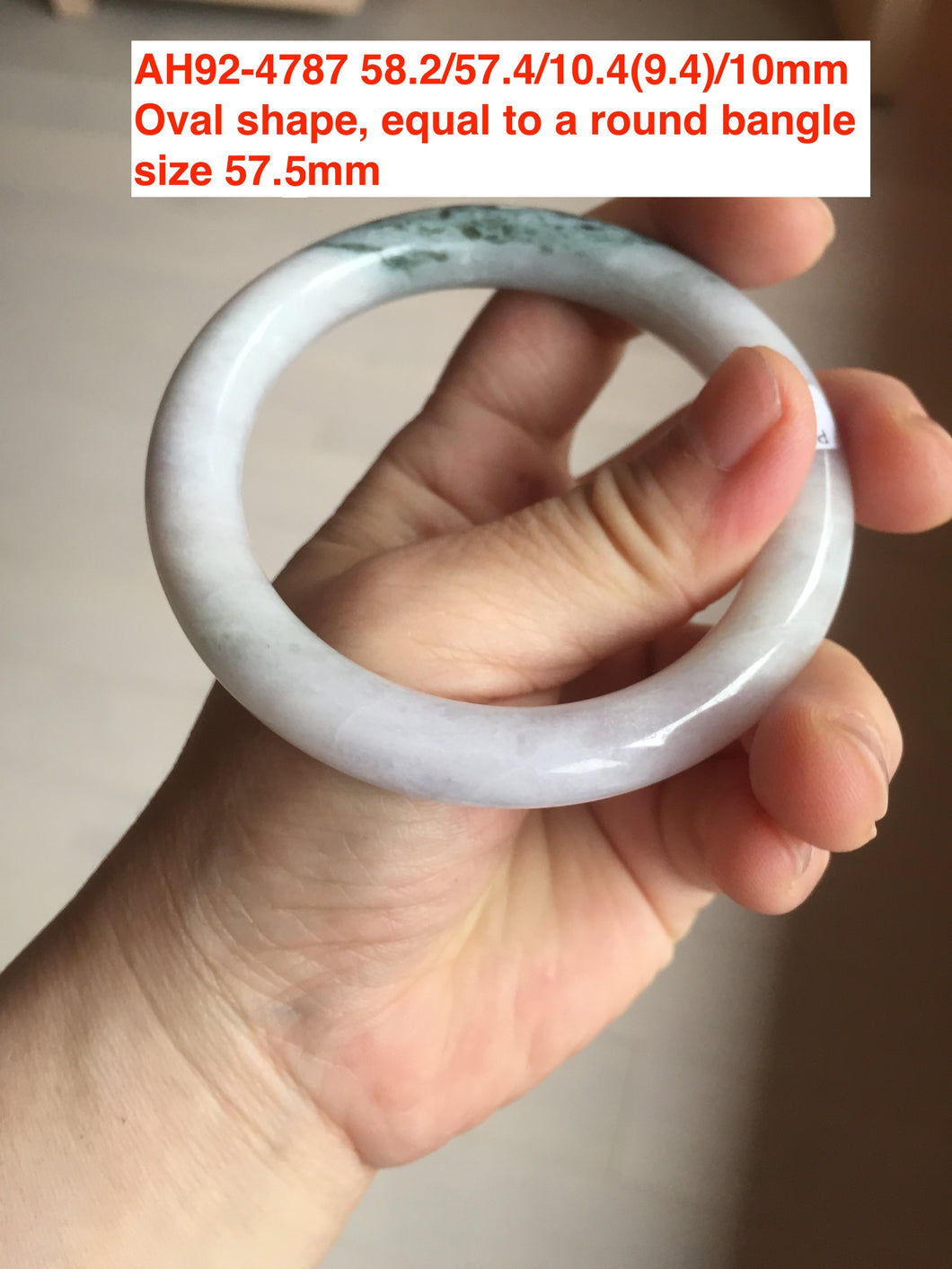 Type A 100% Natural dark green/white/purple Jadeite Jade bangle group AH92