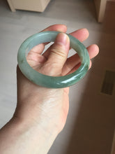 Load image into Gallery viewer, 57.5mm Certified 100% natural Type A icy watery oily dark green/gray(油青) jadeite jade bangle PC119-0352
