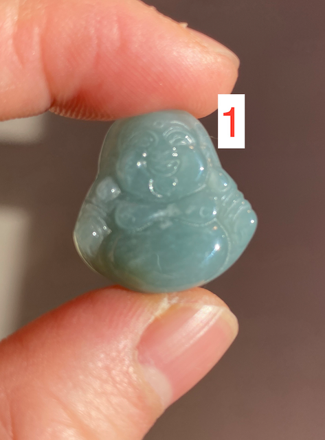 100% Natural blue gray green  Guatemala jadeite Jade  happy buddha pendant group BH58