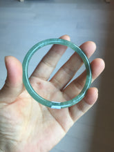 Load image into Gallery viewer, 58.5mm Certified Type A 100% Natural light green/blue/gray with flying snow Guatemala slim round cut Jadeite bangle PD56-5533
