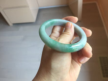 Load image into Gallery viewer, 56.9mm certified 100% natural Type A green white gray jadeite jade bangle BP174-9549

