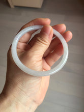 Load image into Gallery viewer, 59.6mm Certified Type A 100% Natural white/light purple round cut Jadeite Jade bangle BG216-8574
