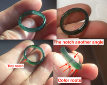 Load image into Gallery viewer, 17.1mm 6 3/4 100% natural type A icy watery green/blue icy watery Guatemala jadeite jade band ring group AQ86
