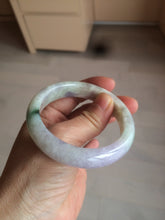 Load image into Gallery viewer, 53mm 100% natural certified sunny green/purple jadeite jade bangle AF82-2528
