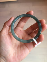 Load image into Gallery viewer, 58.5mm Certified Type A 100% Natural dark green/blue/gray with Guatemala slim flat round cut Jadeite bangle BG200-8830
