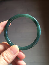Load image into Gallery viewer, 54mm Certified Type A 100% Natural dark green/blue/gray with Guatemala slim round cut Jadeite bangle BG199-8829
