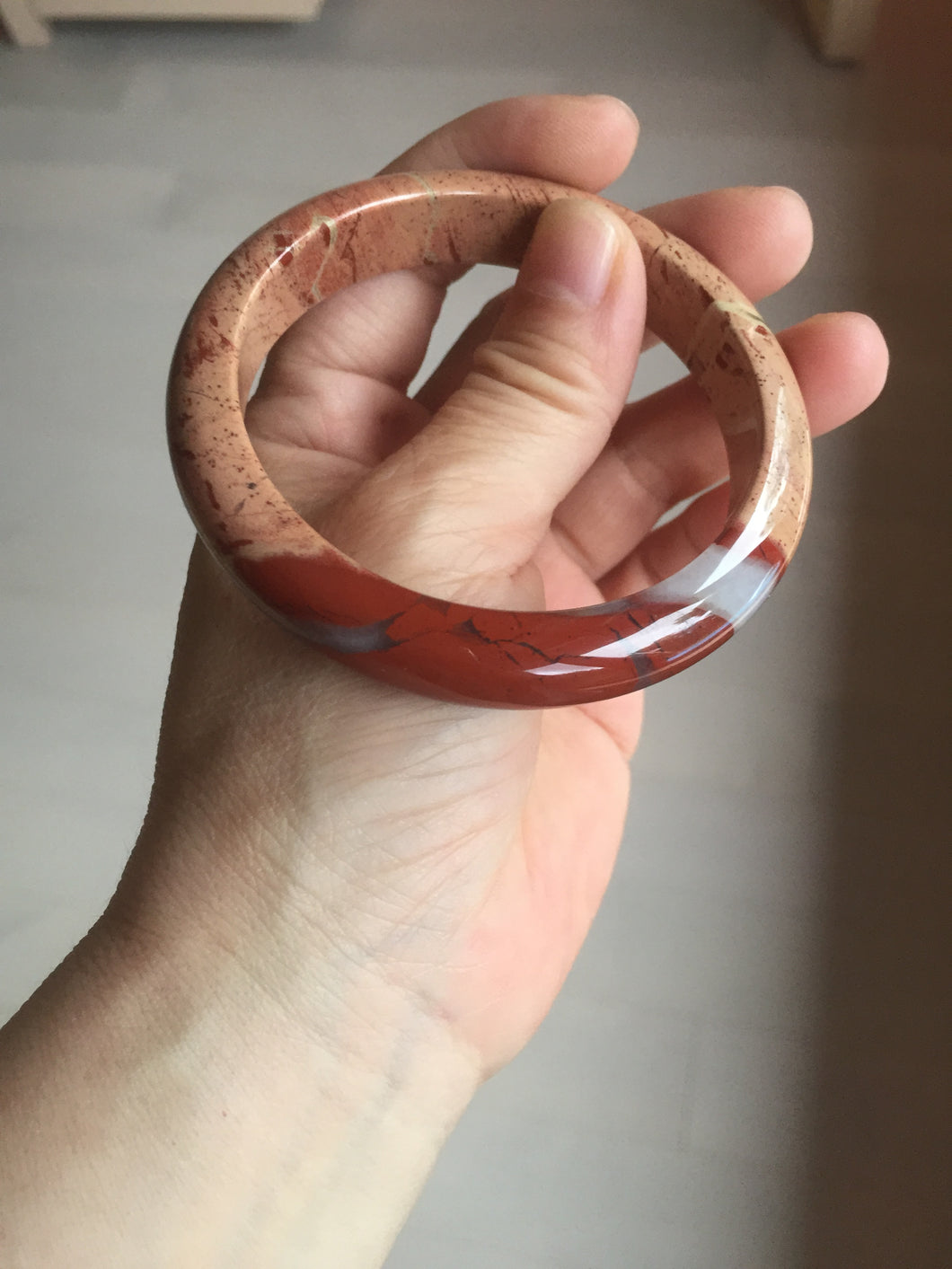 58mm 100% natural red jasper stone(红碧玉,鸡血石) bangle XY105