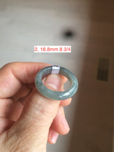 Load image into Gallery viewer, 100% natural type A green/black (青花乌鸡芝麻糊) jadeite jade band ring AE57
